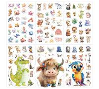 Bangbobi Autocollants Animaux pailletés avec Effet Scintillant, 6 pièces, Plus de 150 Motifs d'animaux de la forêt holographiques pour Filles, Scrapbooking, Album Photo