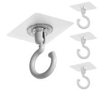 Bangbobi Extra Strong Adhesive Ceiling Hooks - 4 Pieces Transparent Ceiling Hooks Self Adhesive No Drilling Waterproof Wall Hooks for Bathroom Kitchen Office Bedroom