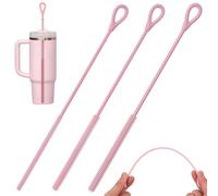 Bangbobi - Set de 3 Brosses de Nettoyage pour Pailles en Silicone, 9mm 6mm 3mm, pour Pailles, Bouteilles & Tubes Étroits, Lavable au Lave-Vaisselle