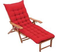 BangDon Coussin de chaise longue de couleur unie très épais, tissu confortable et respirant pour chaise longue d'extérieur, balancelle, terrasse, jardin (rouge, 180 x 55 cm)