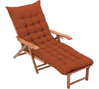 BangDon Coussin de chaise longue de couleur unie très épais, tissu confortable et respirant pour chaise longue d'extérieur, balancelle, terrasse, jardin (marron, 180 x 55 cm)