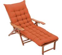 BangDon Coussin de chaise longue de couleur unie très épais, tissu confortable et respirant pour chaise longue d'extérieur, balancelle, terrasse, jardin (orange, 300 x 114,3 cm)