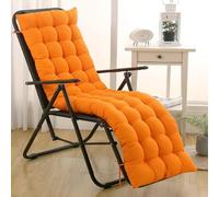 BangDon Coussin épais pour chaise longue de jardin inclinable avec coussin antidérapant pour meubles d'extérieur et balancelle (orange, 160 x 40 cm)
