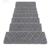 BangDon Tapis d'escalier simple épais - 76 x 20 cm - Antidérapant - Protection d'escalier d'intérieur - Réduction du bruit - Pour la maison, le bureau et le public (gris foncé, 13 pièces)