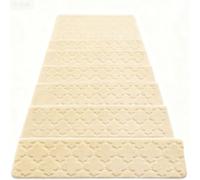 BangDon Tapis d'escalier simple et épais - 76 x 20 cm - Antidérapant - Protection d'escalier d'intérieur - Réduction du bruit - Pour la maison, le bureau et le public (beige, 1 pièce)