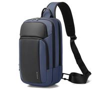 BANGE Grand sac à bandoulière imperméable pour homme avec compartiment séparé, bleu, Large, Tendance