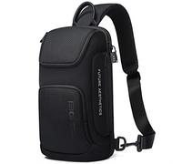 BANGE Sac à bandoulière pour homme et femme, noir, Durable
