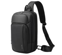 BANGE Sac à bandoulière, sac à bandoulière imperméable avec compartiment pour coussinet, sac à dos à bandoulière pour homme, noir, Large, Tendance