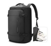 BANGE Sac à dos de voyage 40 l avec compartiment à chaussures, Noir, L, Sac à dos