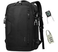 BANGE Sac à dos de voyage, bagage à main, résistant, imperméable, extensible + serrure à combinaison, boussole pour ordinateur portable de 15,6", 40 l, pour hommes et femmes, bouteille d'eau, pour