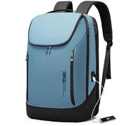 BANGE Sac à dos professionnel intelligent étanche pour ordinateur portable de 15,6 pouces avec port de charge USB, sac à dos de voyage durable, bleu ciel, Large, Tendance