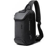 BANGE Mixte 22085 Sac à bandoulière, Noir amélioré Anti-vol, m