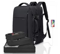 BANGE Travel Shoulder Bag, portable Shoulder Bag durable convertible bag, suitable for 17.3 inch Men and Women's Notebook (45lb Black (with 3 cube), large)...