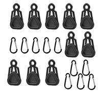 BANGHA Crochet Auvent Camping Car 10pcs Une Corde à Coupe-Vent détachable Serrure des Boutons-Souris fixant la Pince de stoutt de stoutt de Style bâche Crochet Camping Accessoires(Black)