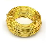 BANGHA Fil de Fer Fleuriste,Tige Fleur Artificielle 0,6/1,5 / 4mm Constatations de Bijoux en Aluminium for la Fabrication de Bijoux DIY Collier de Bracelet(Gold,1.5mm 100m)
