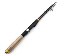 BANGHA Fishing Rod,Fishing Pole 1.8m-3.0m Multifonction for Rod pêche Carbone Poisson pôle télescopique Pêche Voyage Rod Ultrashort Pêche Tackle(Wooden Handle,3.0 m)