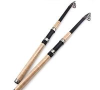 BANGHA Fishing Rod,Fishing Pole 2,1M-4,5M Carbone télescopique Cannes à pêche for Canne à pêche Lure Poids de poignée en Bois Sea Rock Pêche(300cm)