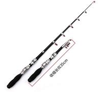 BANGHA Fishing Rod,Fishing Pole Court Canne à pêche télescopique Mini for Ultra léger Rod(Black,1.0m)