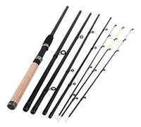 BANGHA Fishing Rod,Fishing Pole L M H Puissance Canne à pêche Ultraléger Poids 6 Section Carbone for Canne à pêche Voyage Tackle(Burgundy)