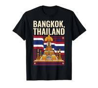 Bangkok Drapeau de la Thaïlande Grand Pagode Vintage Voyage Design T-Shirt