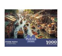 Bangkok Fleuve du Mékong1000 Pièces Puzzlepaysage pour Adultes De Jeu pour Adultes Parfaitpourla Détente Créativité Et CommeCadeau38x26cm/1000pcs