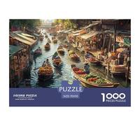 Bangkok fleuve Mékong 1000 Piece Jigsaw Puzzle for Adults Challenging Game Stress Relief Puzzle Cultivate The Spirit of Teamwork for Family Decorations 70x50cm/1000pcs