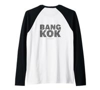 Bangkok Thailand City Map Typography Urban Travel Tee Manche Raglan