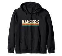 Bangkok Thaïlande Nom de la Ville de la Thaïlande Design Classique Couleurs Vintage Sweat à Capuche