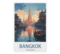 Bangkok Thaïlande,Panneau en métal - Plaque murale pour maison, bar, café, salle de jeux, garage(20x30cm)8x12 inch-X97