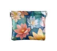 Bangladesh Water Lily Beauty Summer Flowers_21935_3 Fashion PU Leather Small Coin Purse Waterproof Makeup Period Bag for Men Women Travel soporte de monedas para