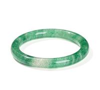 Bangle Bracelet Natural Stone Green Aventurine Slim Round，50-52mm