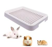 bangminda Bac Litiere Lapin Animal Toilette Boîte à Litière de Lapin Toilette pour Cochon d'Inde avec Grille Bac à Litière pour Petit Animal Entraîneur de Pot en Cage pour Hamster Rat (Gris)