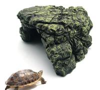 bangminda Cachette Reptile Caverne pour Reptile Terrarium Tortue Terrestre Plate-Forme Cachette Abri, Roches Résine Île Flottante Aquarium en Pierre Décor pour Tortue Petits Lézards (L)
