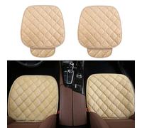 bangminda Coussin de Siège de Voiture Housse de Siège Housse en Velours pour Arrière Chaise Siège Avant Véhicule Housse Protection Tapis Protection pour Animaux Compagnie (2 Siège Avant, Beige)