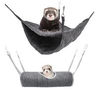 bangminda Hamac pour Petit Animal Lit pour Furet Hamster Hamac et Cage Tunnel pour Rat Hamster écureuil, Amaca da Petits Animaux Tunnel à Suspendre pour Cage pour Cochons d'Inde Furet Topi (Gris)