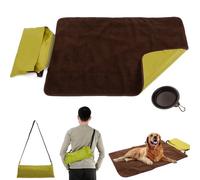Bangminda Plaid Chien Tapis de Voyage Lavable Coussin Imperméable pour Animaux Compagnie Pliable en Peluche 100 x 70cm