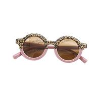 BANGNA Bambin Enfants Mignon léopard Lunettes de Soleil Rondes Protection UV bébé Fille garçon Mignon Ours Forme Enfants activités de Plein air
