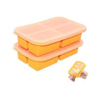 Bangp Lot de 2 plateaux de congélation - En silicone - Avec couvercle - 300 ml par compartiment - Sans BPA - Idéal pour la conservation des soupes, aliments de, glaçons