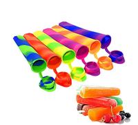 Bangp Lot de 6 moules à glace en silicone avec couvercles attachés - Flexibles et durables - Réutilisables - Faciles à nettoyer - Multicolore