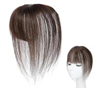 Bangs Faux Invisible - Frange Clip | Extensions De Cheveux Réels Clips | Châtain Foncé Balayage Brun | Extension Clip dans Extensions | Extensions De Cheveux Avec Pinces Pour Style Perte De Cheveux