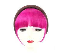 Bangs Hair Bandeau Frange, Postiche Frange Synthétique avec Bandeau Éponge Amovible Extensions de Frange Frange Douce for Femmes Filles(Red 1)