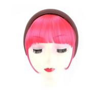 Bangs Hair Bandeau Frange, Postiche Frange Synthétique avec Bandeau Éponge Amovible Extensions de Frange Frange Douce for Femmes Filles(Light red)