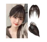 Bangs Hair Extension de cheveux synthétiques à clip 3D Air Bangs d'aspect naturel de 8 pouces - Postiche invisible for un style et un volume sans effort(Black Brown)