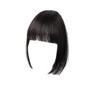 Bangs Hair Extensions de franges naturelles assorties à une perruque, franges plates en fibre haute température, coupe princesse, faux cheveux for tenue(Natural)