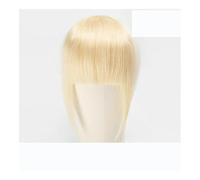 Bangs Hair Frange de cheveux humains 3 clips 3D coupe émoussée frange de cheveux naturels pince aérienne dans les extensions de cheveux non-remy 2.5 "x 4.5"(Platinum Blonde)
