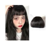 Bangs Hair Frange plate en cheveux synthétiques naturels/frange mini faux cheveux frange mode une pièce pince-in Air Bangs extension de cheveux for femmes(Natural black)