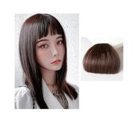 Bangs Hair Frange plate en cheveux synthétiques naturels/frange mini faux cheveux frange mode une pièce pince-in Air Bangs extension de cheveux for femmes(Deep brown)