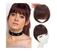 Bangs Hair Franges for femmes, frange française synthétique avec branches, extensions de cheveux à clipser, franges épaisses et naturelles, postiches à franges droites for un usage quotidien(Dark Brow