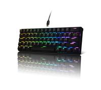 Bangsanth Clavier mécanique, clavier de jeu mécanique 60 % avec commutateurs bleus et rétroéclairage RVB dynamique 26 modes - Plug and Play, 61 touches, anti-ghosting, pour PC, Windows, Mac, joueur