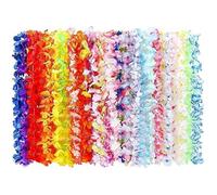 BangShou 36 Pack Collier de Fleur Hawaien, Guirlande Fleurie Hawaienne, Collier àFleur Tahitien, Hawai Tropical Anniversaire Decoration, Décor Fete Hawaien Multicolore Carnaval